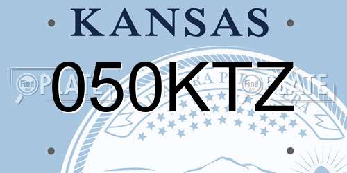 050KTZ Kansas License Plate