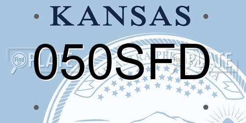 050SFD Kansas License Plate