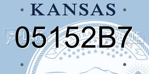 05152B7 Kansas License Plate