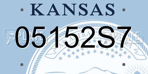 05152S7 Kansas License Plate