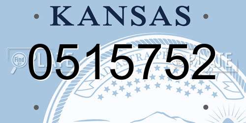 0515752 Kansas License Plate