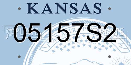 05157S2 Kansas License Plate