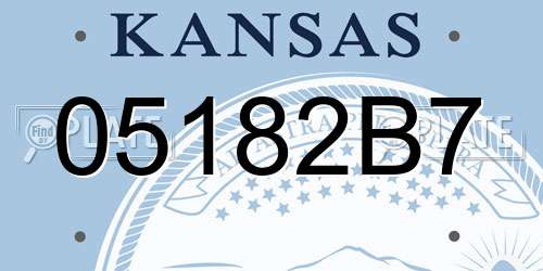 05182B7 Kansas License Plate