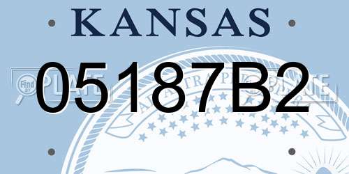 05187B2 Kansas License Plate