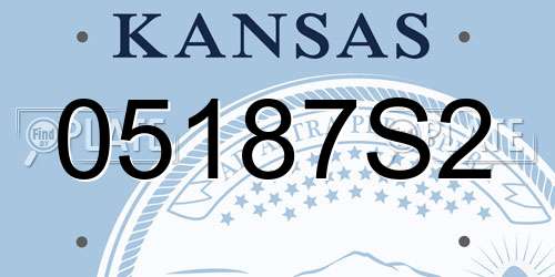 05187S2 Kansas License Plate