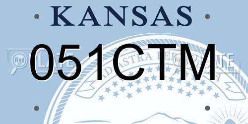 051CTM Kansas License Plate