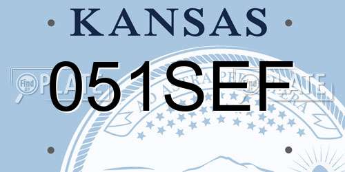 051SEF Kansas License Plate