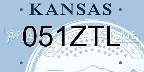 051ZTL Kansas License Plate