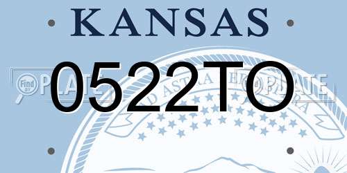 0522TO Kansas License Plate
