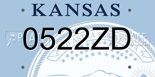 0522ZD Kansas License Plate