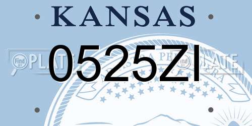 0525ZI Kansas License Plate
