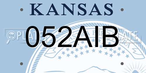 052AIB Kansas License Plate
