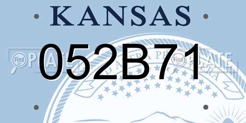 052B71 Kansas License Plate