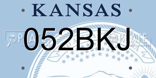 052BKJ Kansas License Plate