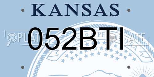 052BTI Kansas License Plate