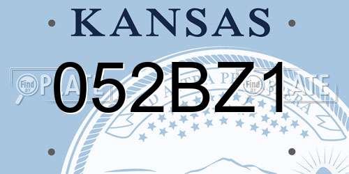 052BZ1 Kansas License Plate