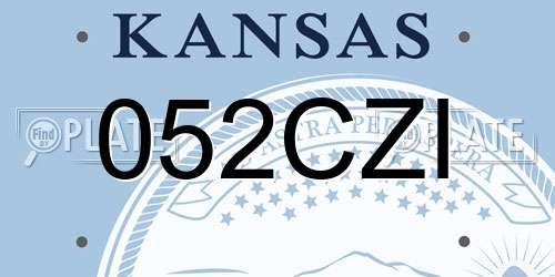 052CZI Kansas License Plate