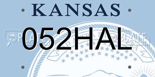 052HAL Kansas License Plate