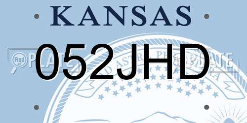 052JHD Kansas License Plate
