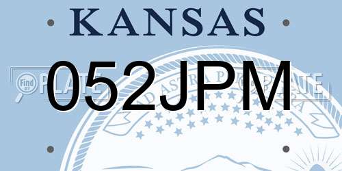 052JPM Kansas License Plate