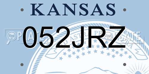 052JRZ Kansas License Plate