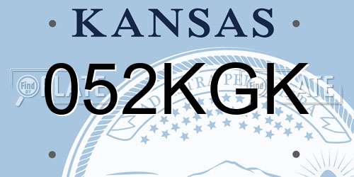 052KGK Kansas License Plate