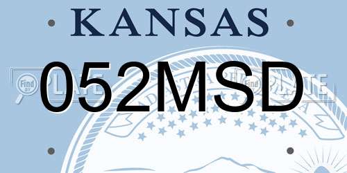 052MSD Kansas License Plate
