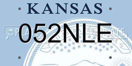 052NLE Kansas License Plate