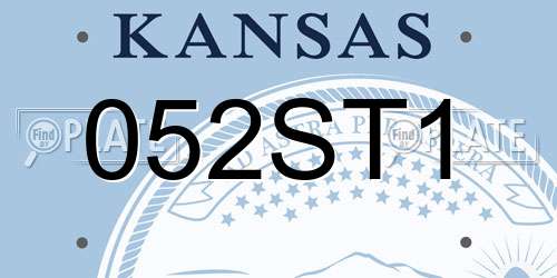 052ST1 Kansas License Plate
