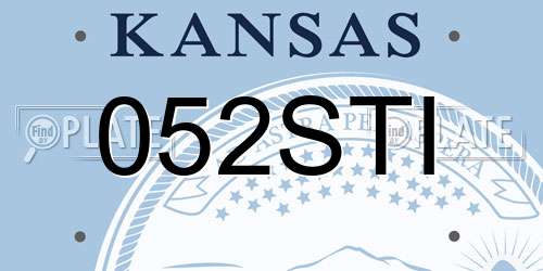 052STI Kansas License Plate