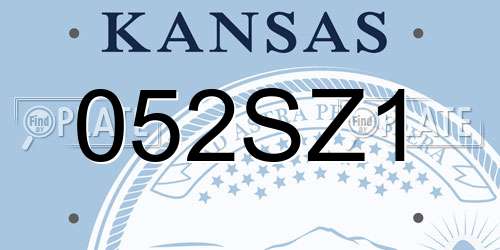 052SZ1 Kansas License Plate