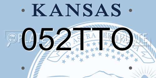 052TTO Kansas License Plate