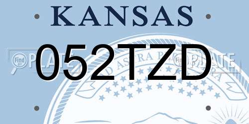 052TZD Kansas License Plate