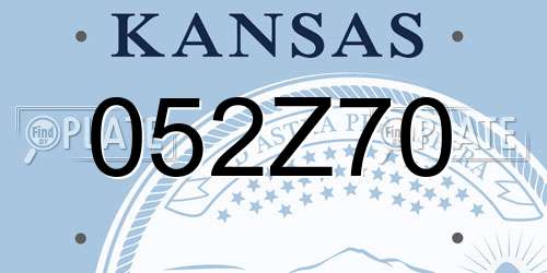052Z70 Kansas License Plate