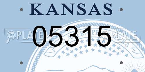 05315 Kansas License Plate