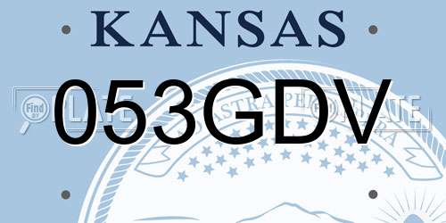 053GDV Kansas License Plate