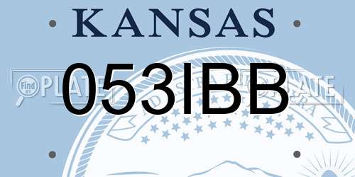 053IBB Kansas License Plate