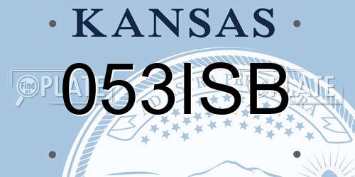 053ISB Kansas License Plate