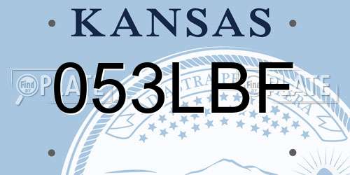 053LBF Kansas License Plate