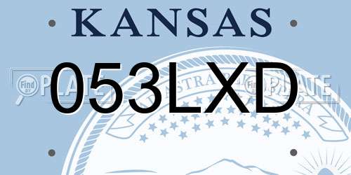 053LXD Kansas License Plate