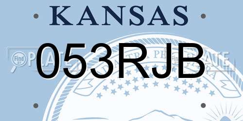 053RJB Kansas License Plate