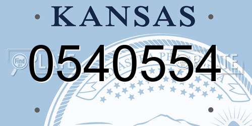 0540554 Kansas License Plate