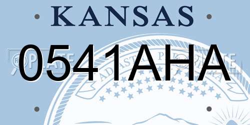 0541AHA Kansas License Plate