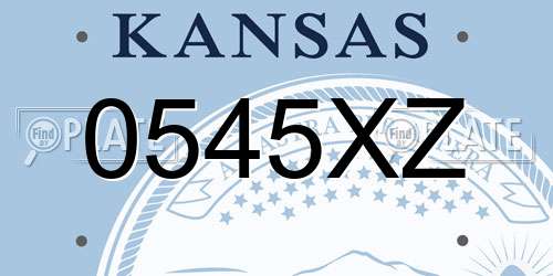 0545XZ Kansas License Plate