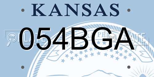 054BGA Kansas License Plate