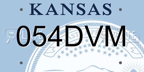 054DVM Kansas License Plate