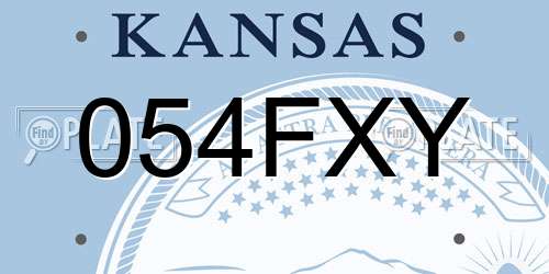 054FXY Kansas License Plate