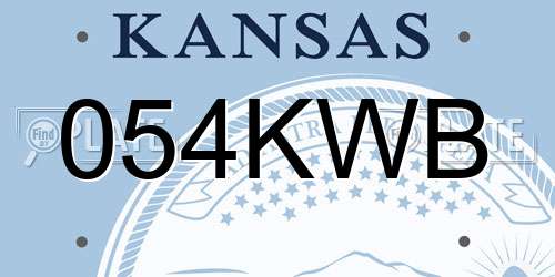 054KWB Kansas License Plate