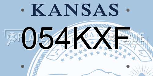 054KXF Kansas License Plate