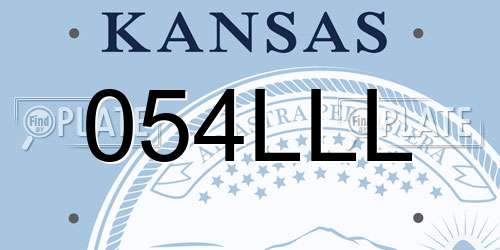 054LLL Kansas License Plate